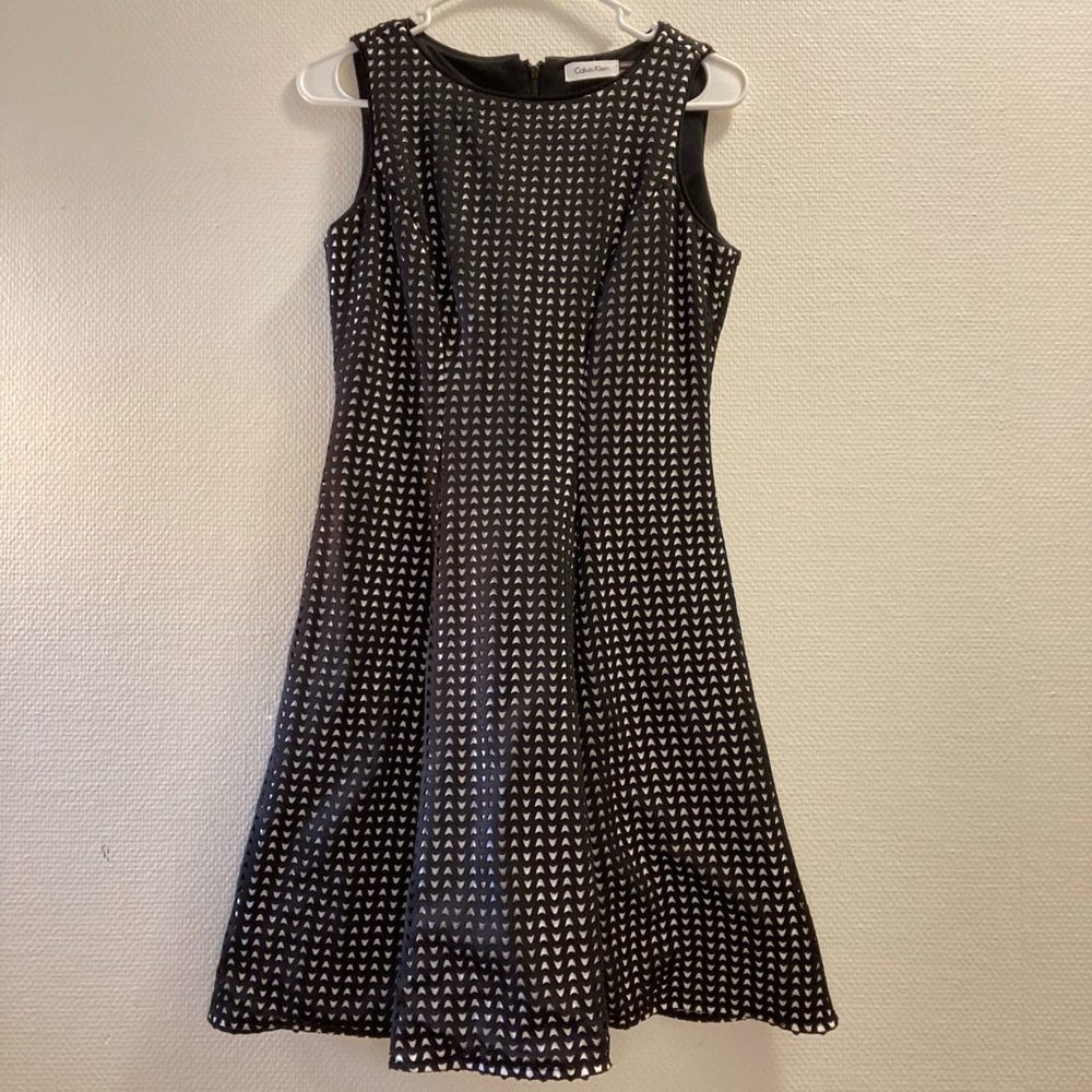 Calvin Klein Laser-cut overlay sleeveless dress